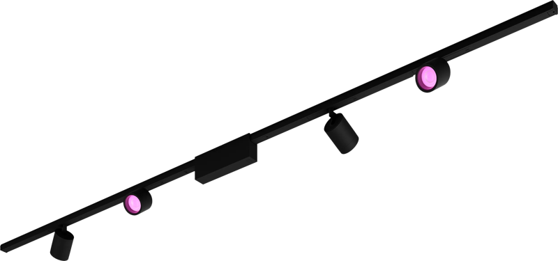 Philips Hue Perifo railverlichting plafond - 4 spots - White and Color - Zwart