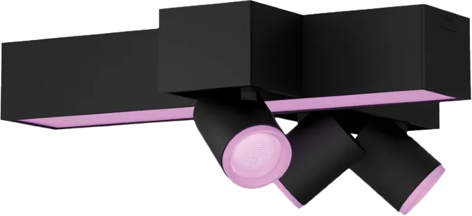 Philips Hue Centris Opbouwspot White and Color - Zwart - Kruisvorm - 3-spots